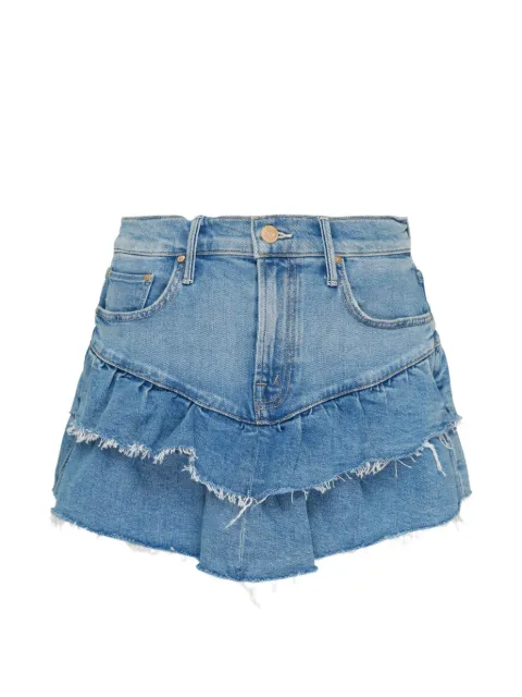 MOTHER Ruffle My Feathers denim mini skirt Blue 91361186600KCN