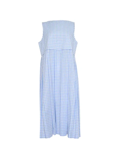 TAO gingham pleated midi dress Blue TRO00905111A