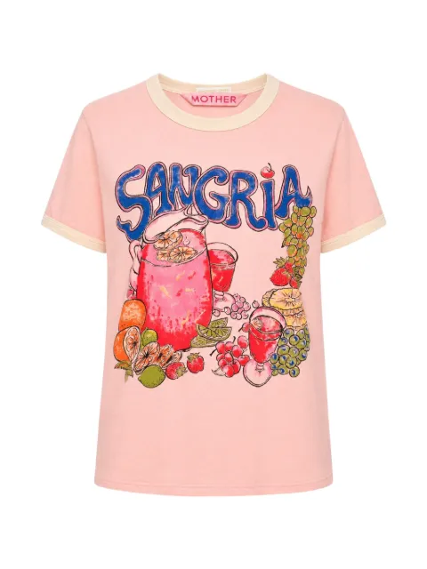 MOTHER Lil Goodie Ringer crew neck T-shirt Pink 8881315GRI
