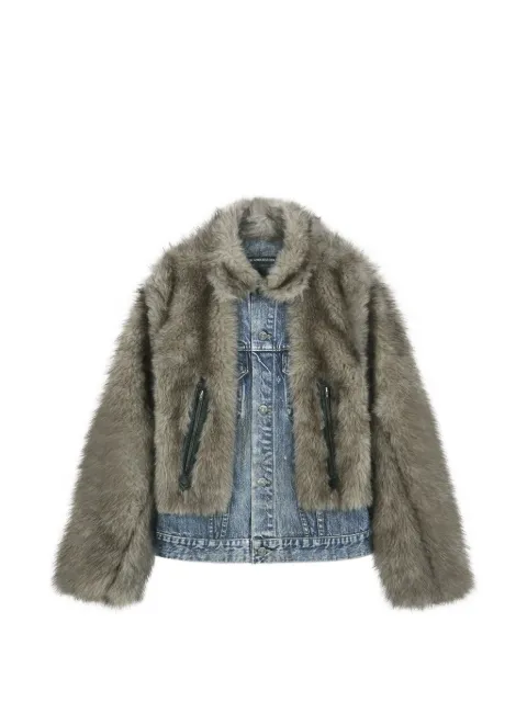 Andersson Bell faux-fur denim jacket Grey AWA788W