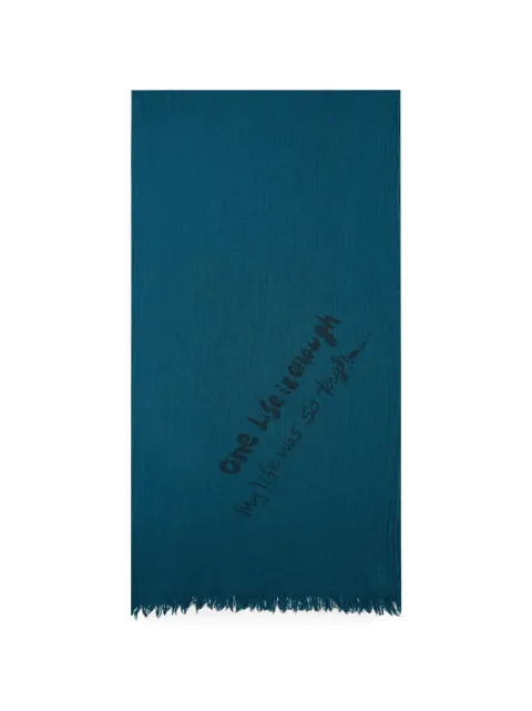 Y's oversized fringe-trim scarf Blue YVL01190001