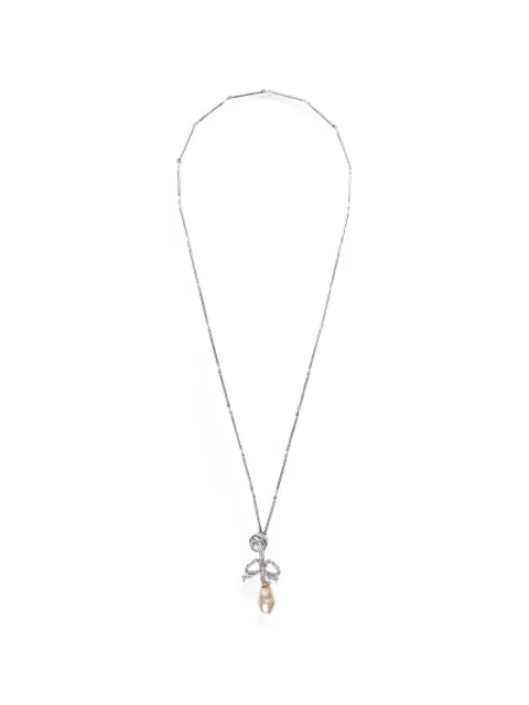 Nº21 pearl-bow pendant necklace Silver PF2674116979M801