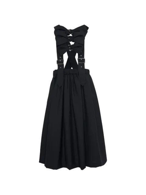 Noir Kei Ninomiya bow-detail cross-back midi dress Black 3RA00305111A