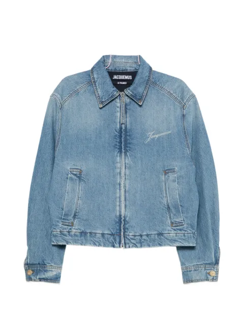 Jacquemus logo-embroidered denim jacket Blue OUM00055AD00038