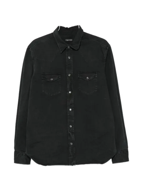 TOM FORD long-sleeve denim shirt Black HDS001FMC304