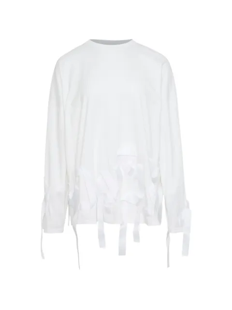 Enföld ribbon-embellished long-sleeve T-shirt White 300JA280028100WHITE