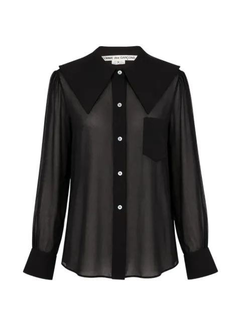 Comme Des Garçons sheer oversized-collar blouse Black GRB00605111A