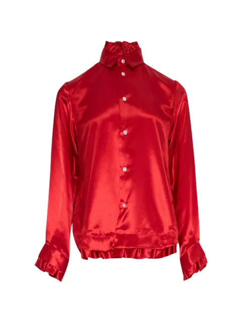 Noir Kei Ninomiya ruffled satin blouse Red 3RB00605121A