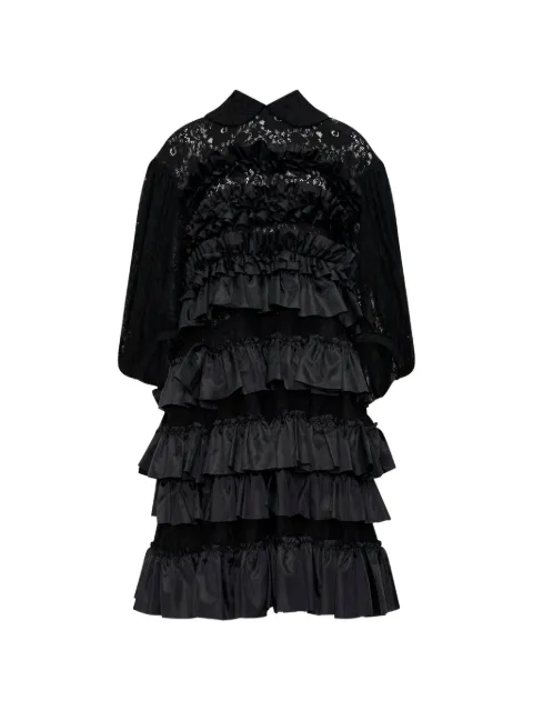 Comme Des Garçons Comme Des Garçons ruffle lace midi dress Black RRO01205111A