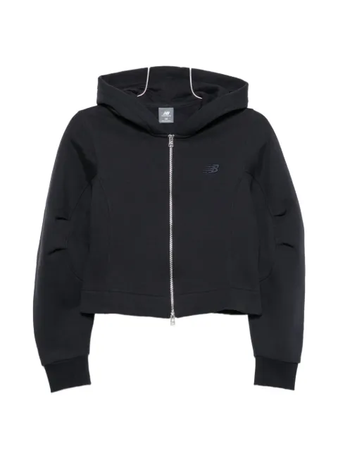 New Balance logo-embroidered zip-up hoodie Blue WJ62Y57TDNT
