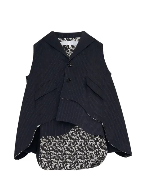 TAO pinstripe lace-panel waistcoat Blue TRV00105111A