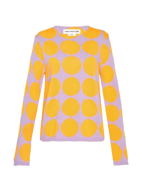 Comme Des Garçons Girl polka-dot intarsia-knit sweater Purple NRN00305111A