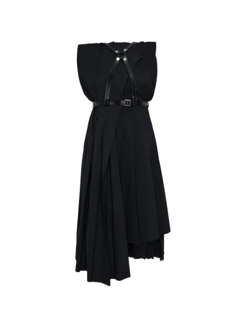 Junya Watanabe pleated harness midi dress Black JRO02805111A