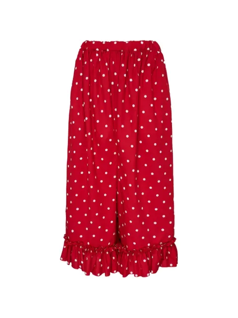 Comme Des Garçons Girl polka-dot ruffled trousers Red NRP01305121A