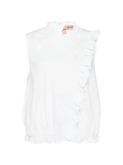 Nº21 ruffle-trimmed sleeveless blouse White PF26G15100111101