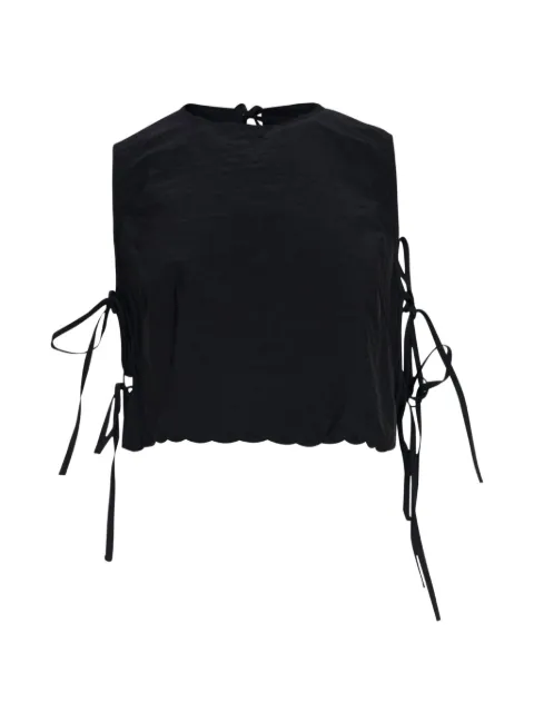 Cecilie Bahnsen embroidered lace-up top Black 226RTW11014CBFEEBA00BLACK