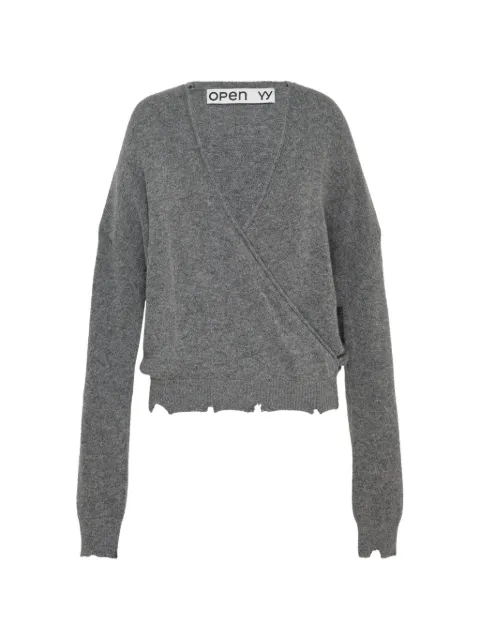 Open YY distressed wrap sweater Grey YY263KT00500