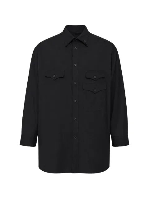 Yohji Yamamoto flap-pocket shirt Black HWB33004002