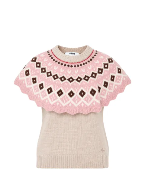 MSGM capelet-detail sweater Neutrals 4141MDM19326777