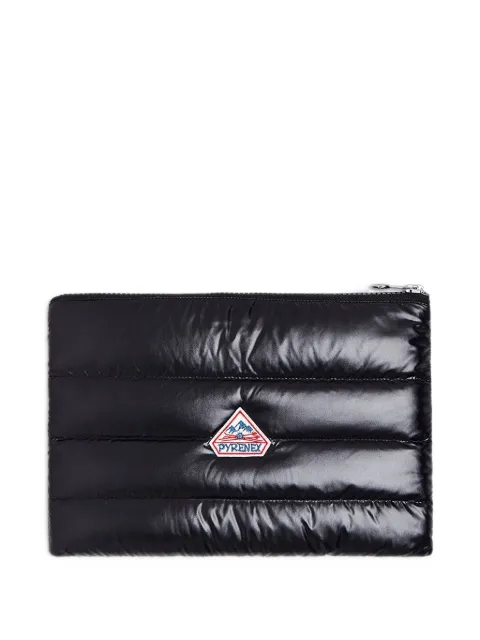 Pyrenex Down quilted logo-patch pouch Black HWY042P
