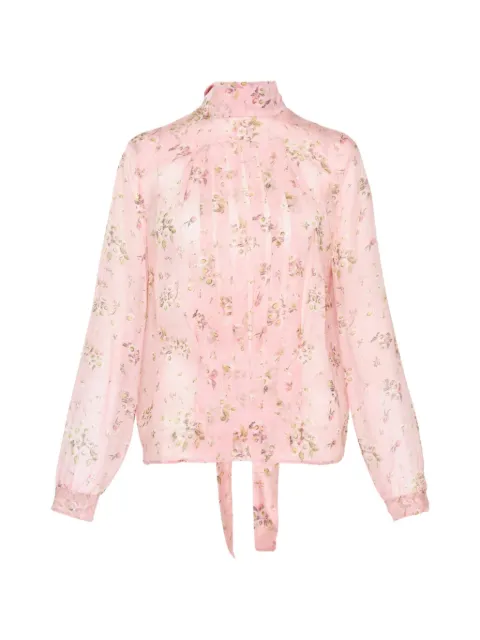 Nº21 pleated floral-print blouse Pink AW26G0435669S4C1