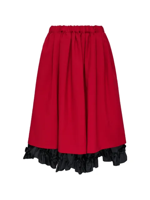 Comme Des Garçons Girl pleated ruffled midi skirt Red NRS00205121A