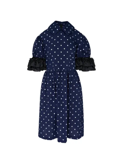 Comme Des Garçons Girl polka-dot ruffled midi dress Blue NRO00505111A