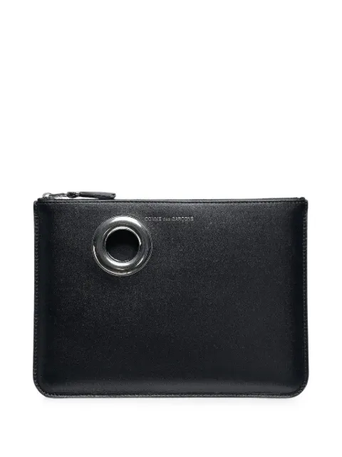 Comme Des Garçons Wallet eyelet-embellished leather wallet Black 600090488BLK0OS