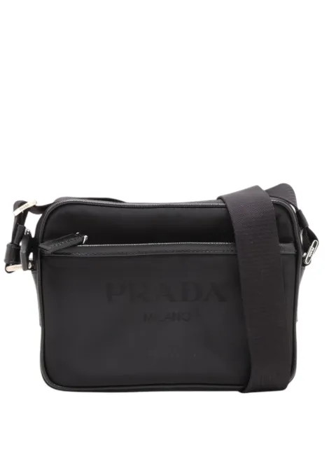 Prada Pre-Owned 2013-2026 Saffiano Trimmed Tessuto Logo Camera Bag crossbody bag Black MW7M5UM295MGCXGM