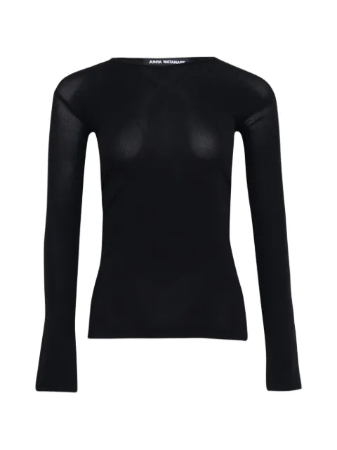 Junya Watanabe long-sleeve stretch top Black JRT01505111A