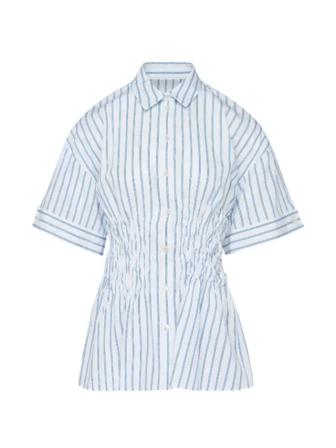 Enföld striped shirred shirt White 300JA930060100WHITE