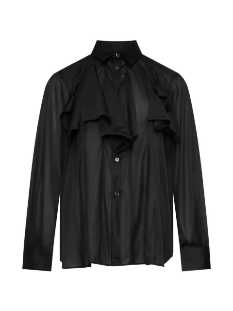 Comme Des Garçons ruffled sheer shirt Black GRB01505111A