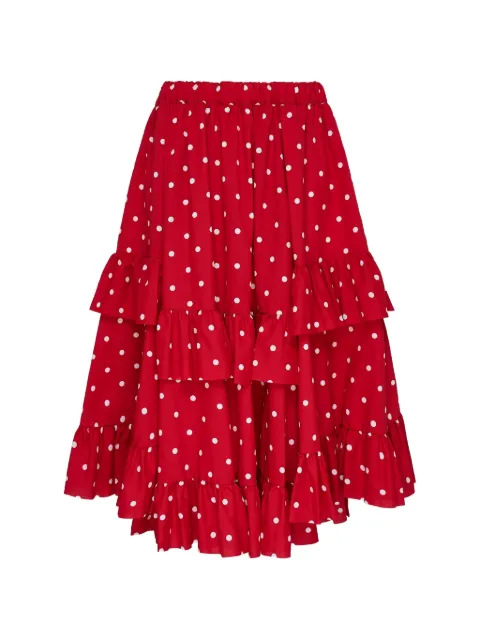 Comme Des Garçons Girl polka-dot ruffled skirt Red NRS00805121A