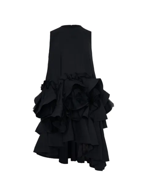 Noir Kei Ninomiya cascading ruffled sleeveless midi dress Black 3RO00205111A