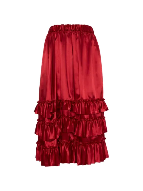 Noir Kei Ninomiya ruffled elasticated-waist maxi skirt Red 3RS00405121A
