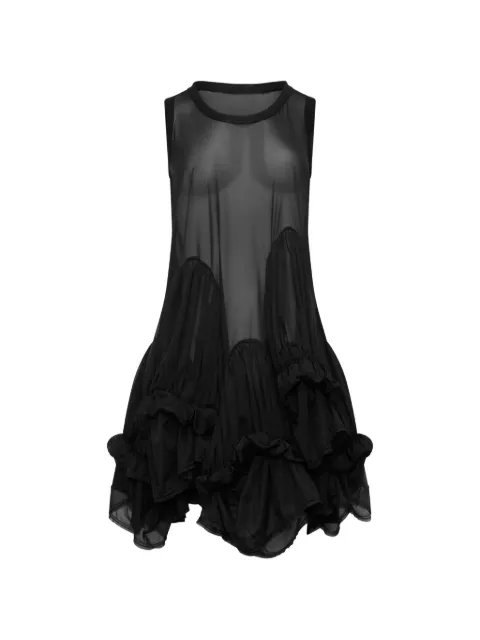 Comme Des Garçons sheer ruffled mini dress Black GRT00805111A