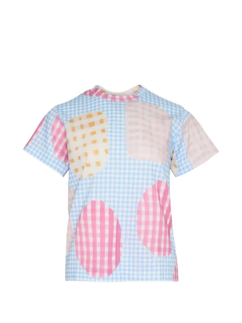 TAO gingham patchwork T-shirt Blue TRT01605111A