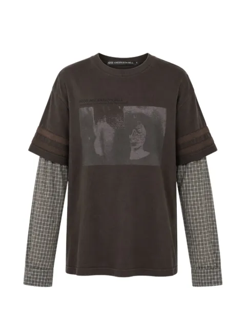 Andersson Bell layered-sleeve graphic-print T-shirt Black ATB1649W00