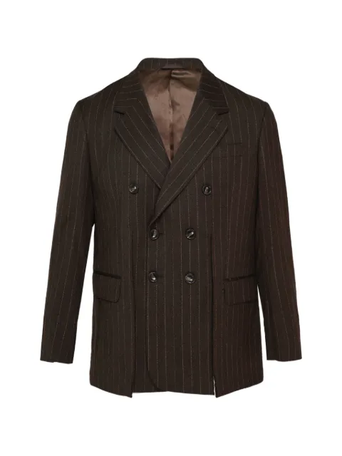 Simone Rocha double-breasted pinstripe jacket Brown 6188D135000
