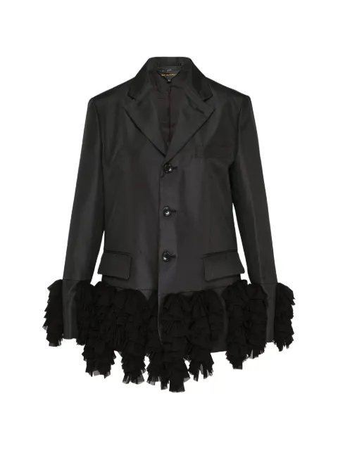 Comme Des Garçons ruffled-hem tailored blazer Black GRJ00505111A