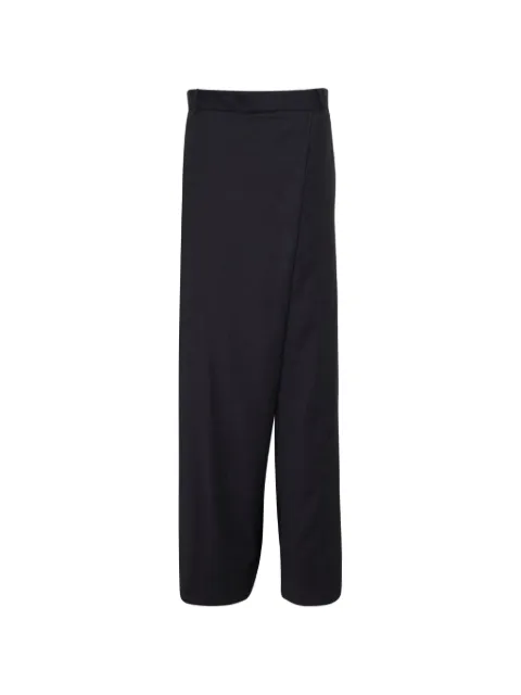 LITKOVSKA pinstriped deconstructed offset-zip trousers Grey P02FW2627