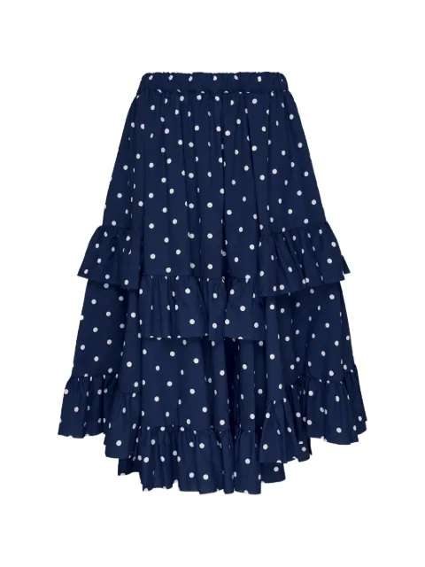 Comme Des Garçons Girl polka-dot ruffled midi skirt Blue NRS00805111A