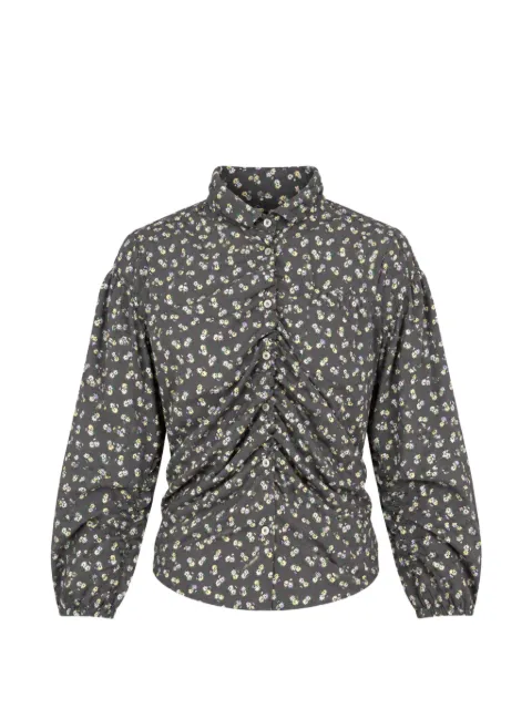 MSGM floral-print ruched shirt Grey 4141MDE07X26765197