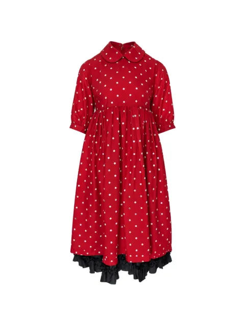 Comme Des Garçons Girl polka-dot ruffled midi dress Red NRO00205121A