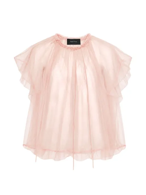 Simone Rocha gathered cord-tulle top Pink 54750069