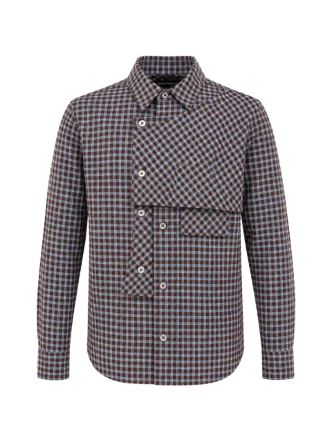 Andersson Bell Maey check layered shirt Brown ATB1593M00