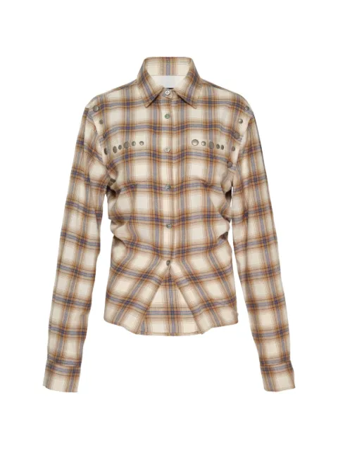Andersson Bell check studded shirt Neutrals ATB1628W00