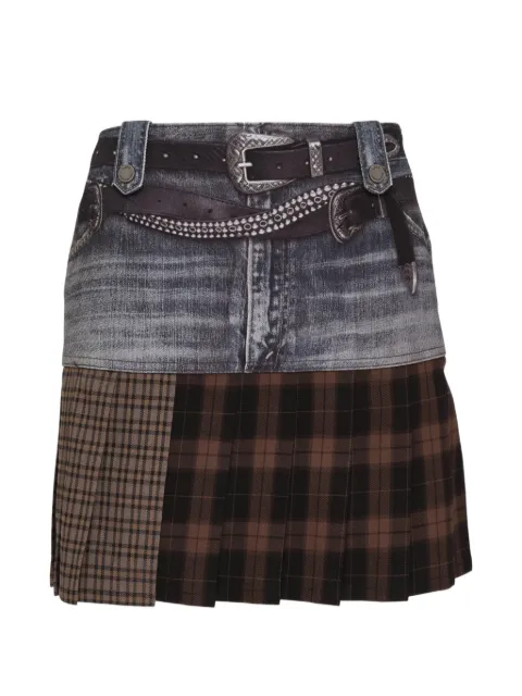 Andersson Bell printed pleated mini skirt Blue APA938W