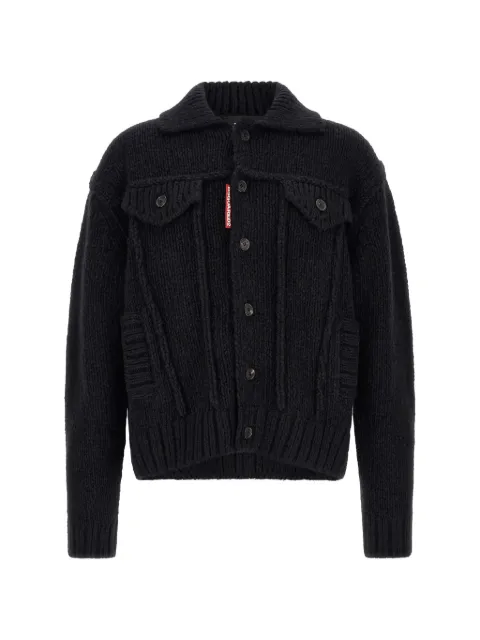 DSQUARED2 logo-patch cardigan Black S74HA1638D13240
