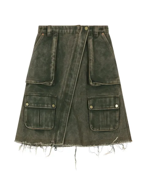 Andersson Bell cargo-pocket wrap mini skirt Green APA940W00KHAKI